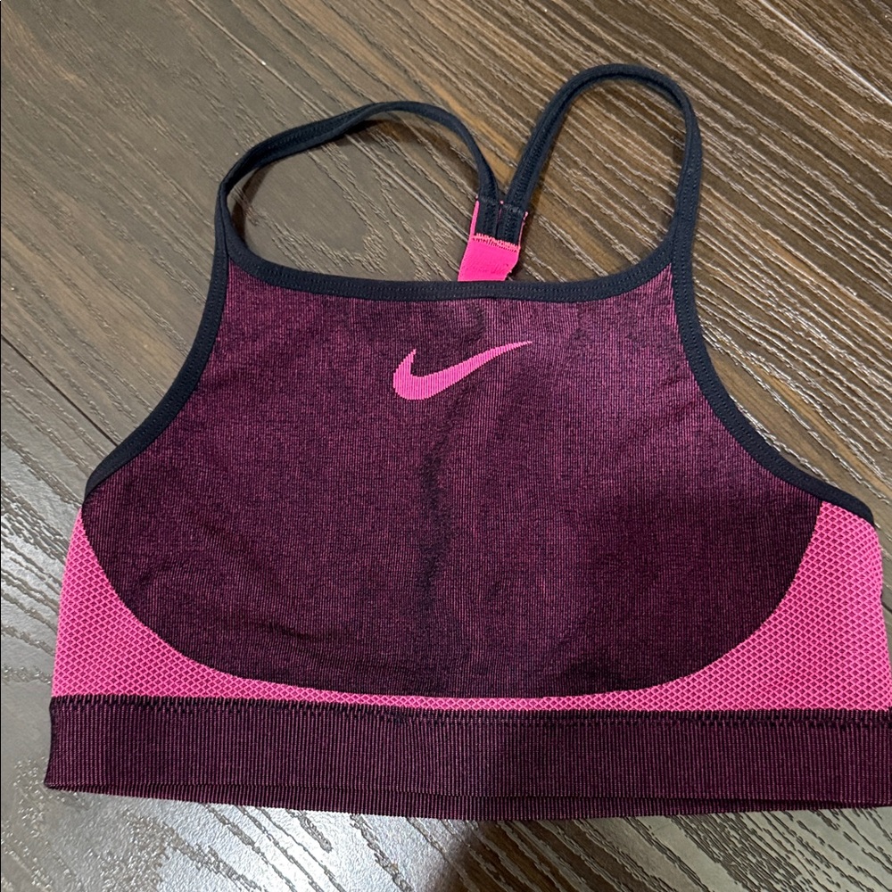 Nike (Teen) Burgundy and Pink Sports Bra